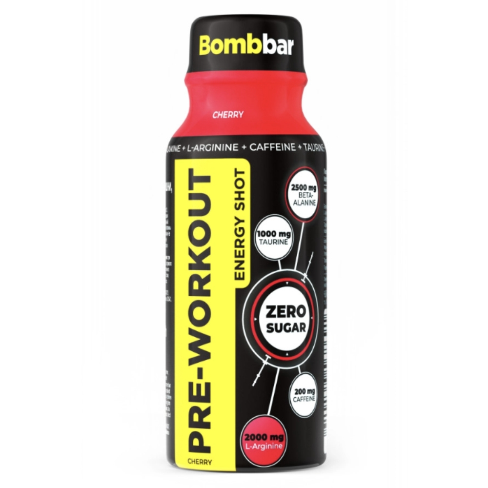 Предтренировочный комплекс Bombbar PRE - WORKOUT Shot 100ml Вишня