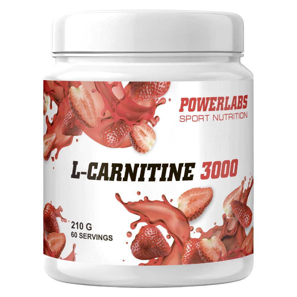L-карнитин PowerLabs Л-карнитин (L-Carnitine) 210 гр Клубника